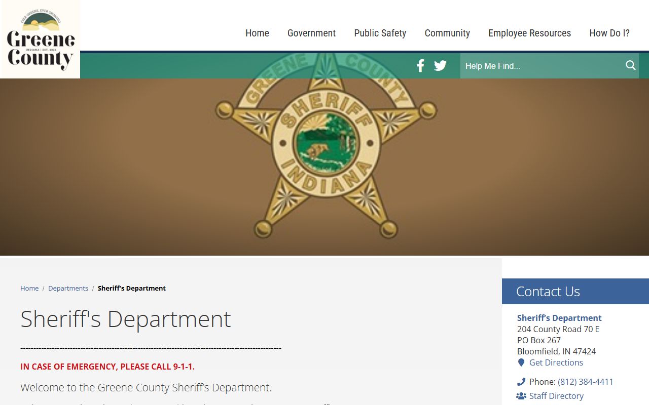 Greene County sheriff and jail records official department page