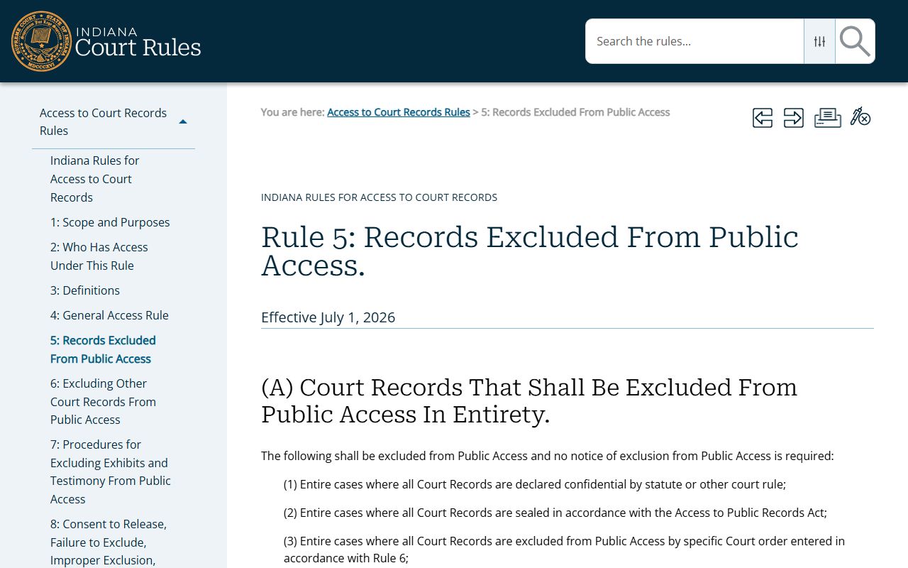 Greene County court dockets Rule 5 access