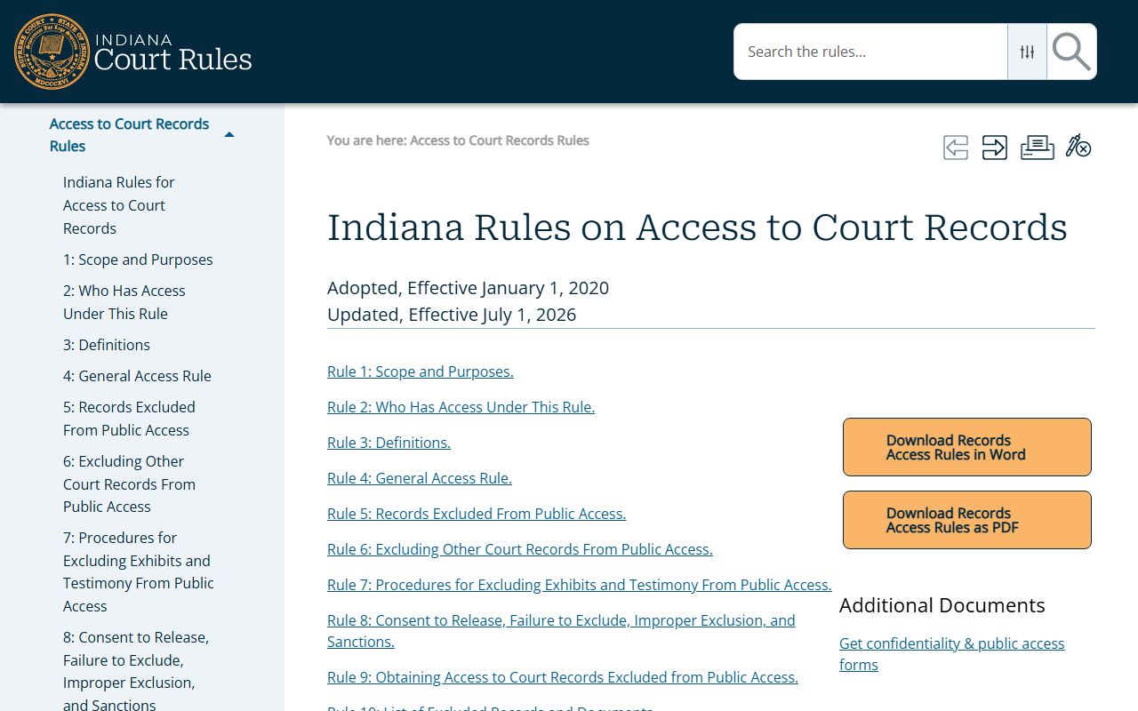Greene County court records Indiana access rules