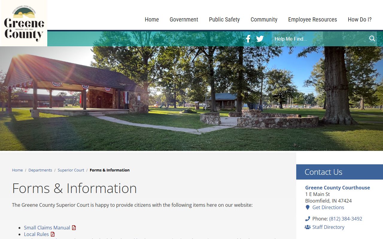 Greene County Circuit Court and Superior Court forms page
