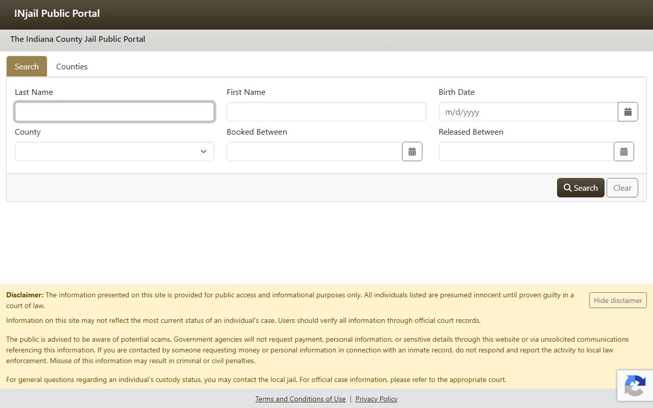 Greene County inmate search Indiana county jail public portal